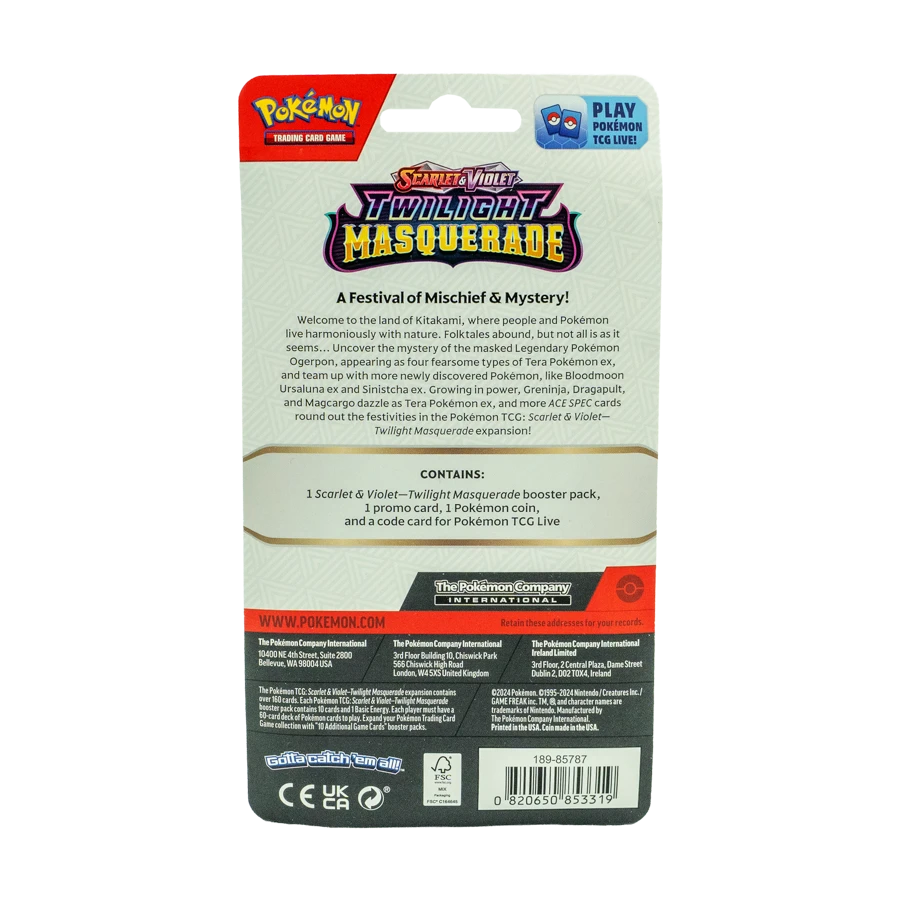 Pokemon - Twilight Masquerade Checklane Blister Pack - Scarlet & Violet - Image 2