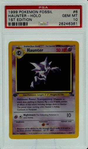 1999 Pokemon Fossil Haunter-Holo 1st Ed. PSA 10