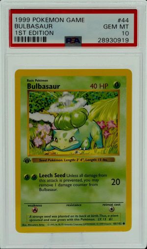 1999 PK Game Bulbasaur 1st Ed. Shadowless PSA 10