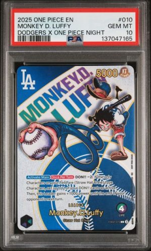 OP 2025 MONKEY D, LUFFY DODGERS X ONE PIECE NIGHT #010 PSA10